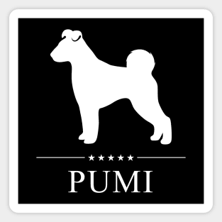 Pumi Dog White Silhouette Magnet